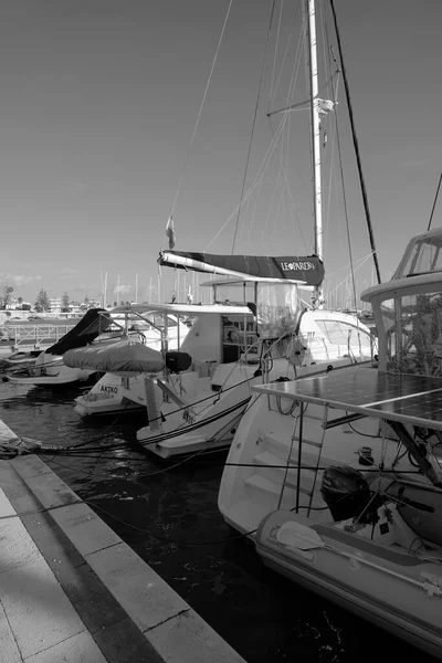 Taly Sizilien Mittelmeer Marina Ragusa Provinz Ragusa November 2022 Luxusyachten — Stockfoto