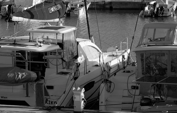 Italien Sizilien Mittelmeer Marina Ragusa Provinz Ragusa November 2022 Motorboote — Stockfoto