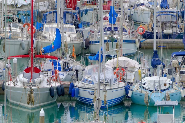 Italien Sizilien Mittelmeer Marina Ragusa Provinz Ragusa Dezember 2022 Segelboote — Stockfoto