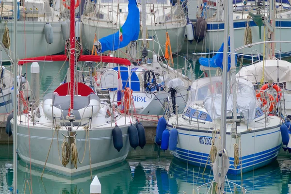 Italien Sizilien Mittelmeer Marina Ragusa Provinz Ragusa Dezember 2022 Segelboote — Stockfoto