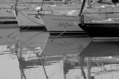 Italy, Sicily, Mediterranean sea, Marina di Ragusa (Ragusa Province); 13 January 2023, luxury yachts in the port - EDITORIAL