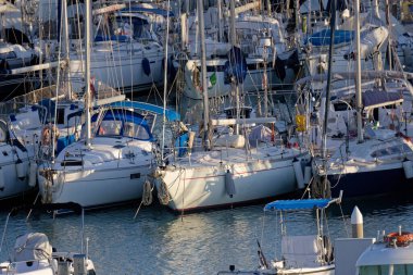 Italy, Sicily, Mediterranean sea, Marina di Ragusa (Ragusa Province); 13 January 2023, luxury yachts in the port - EDITORIAL