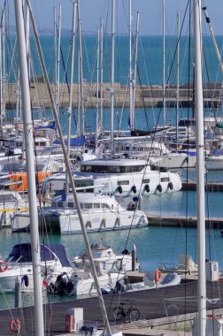 Italy, Sicily, Mediterranean sea, Marina di Ragusa (Ragusa Province); 14 January 2023, motor boats and luxury yachts in the port - EDITORIAL