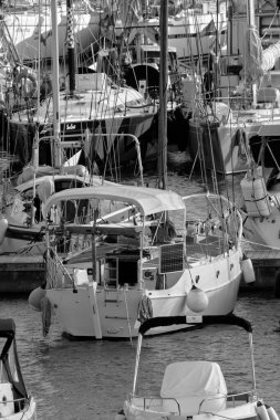 Italy, Sicily, Mediterranean sea, Marina di Ragusa (Ragusa Province); 16 January 2023, luxury yachts in the port - EDITORIAL