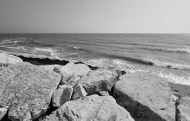 Italy, Sicily, Mediterranean Sea, southern east sandy coastline, rocks and the Caucana beach (Ragusa province)