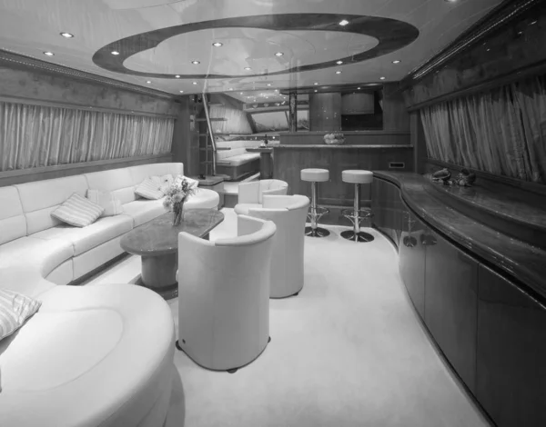 Italy, Fiumicino (Rome); luxury yacht interiors, dinette