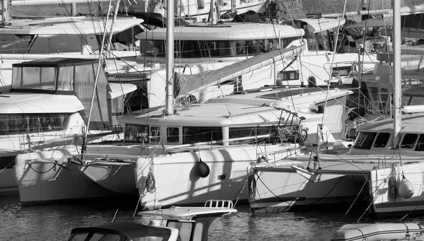 Italy, Sicily, Mediterranean sea, Marina di Ragusa (Ragusa Province); 28 January 2023, luxury yachts in the port - EDITORIAL