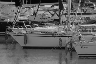Italy, Sicily, Mediterranean sea, Marina di Ragusa (Ragusa Province); 28 January 2023, luxury yachts in the port - EDITORIAL