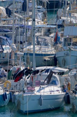 Italy, Sicily, Mediterranean sea, Marina di Ragusa (Ragusa Province); 30 January 2023, luxury yachts in the port - EDITORIAL