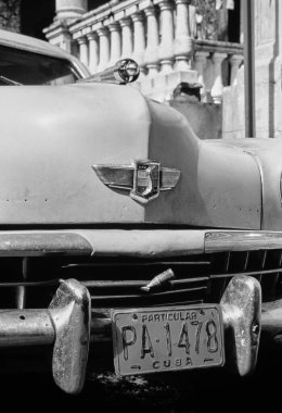 CUBA, Pinar Del Rio; an old american car in a street of the town 