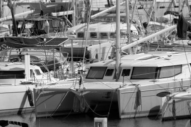 Italy, Sicily, Mediterranean sea, Marina di Ragusa (Ragusa Province); 17 February 2023, luxury yachts in the port - EDITORIAL