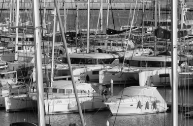 Italy, Sicily, Mediterranean sea, Marina di Ragusa (Ragusa Province); 17 February 2023, luxury yachts in the port - EDITORIAL