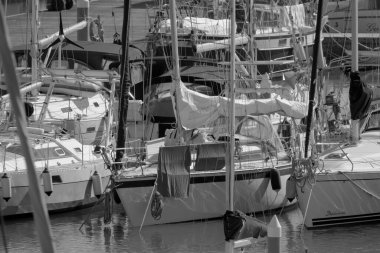 Italy, Sicily, Mediterranean sea, Marina di Ragusa (Ragusa Province); 18 February 2023, sailing boats in the port - EDITORIAL