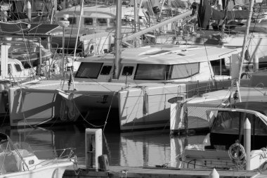 Italy, Sicily, Mediterranean sea, Marina di Ragusa (Ragusa Province); 21 February 2023, luxury yachts in the port - EDITORIAL