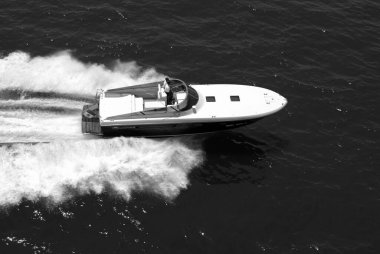 Italy, Meditarranean Sea, Fiumicino (Rome); 12 July 2003, aerial view of people on a luxury yacht - EDITORIAL