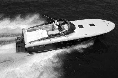 Italy, Meditarranean Sea, Fiumicino (Rome); 12 July 2003, aerial view of people on a luxury yacht - EDITORIAL