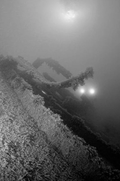 Italy Mediterranean Sea Ponza Island Wreck Sunken Ship Film Scan — Photo