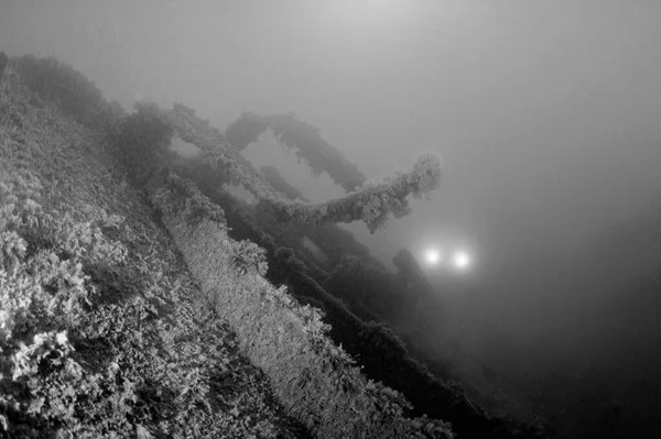 Włochy Morze Śródziemne Wyspa Ponza Wrak Zatopionego Statku Film Scan — Zdjęcie stockowe