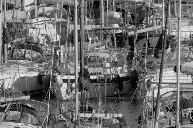 Italy, Sicily, Mediterranean sea, Marina di Ragusa (Ragusa Province); 3 March 2023, luxury yachts in the port - EDITORIAL