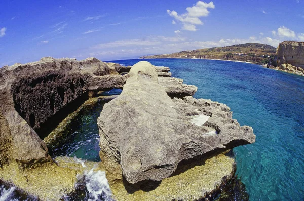 Italy Mediterranean Sea Calabria Briatico View Irene Rock Which Romans — Stock Photo, Image