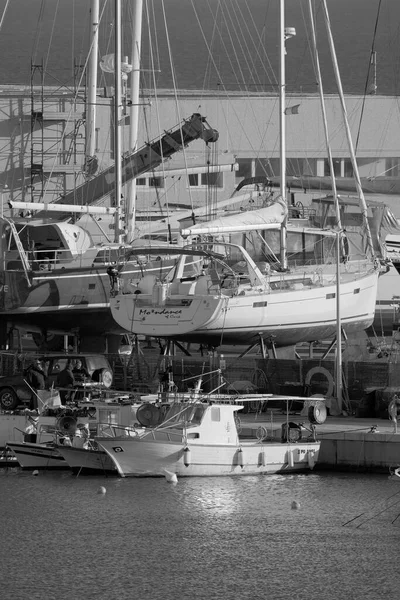 Italië Sicilië Marina Ragusa Provincie Ragusa Maart 2023 Lokale Vissersboten — Stockfoto