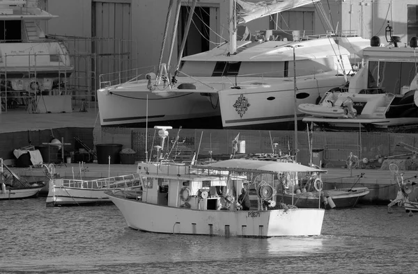 Itália Sicília Marina Ragusa Província Ragusa Março 2023 Barcos Pesca — Fotografia de Stock