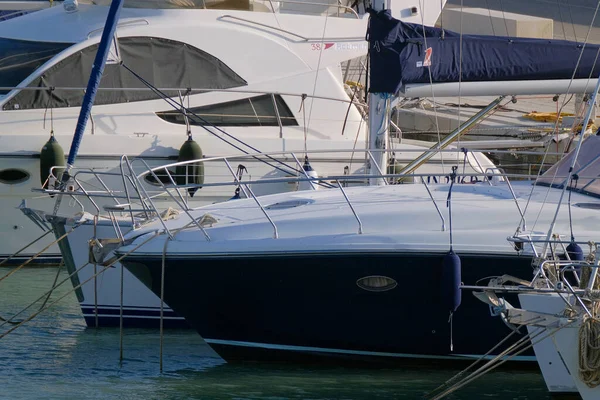 Italien Sizilien Mittelmeer Marina Ragusa Provinz Ragusa März 2023 Luxusyachten — Stockfoto