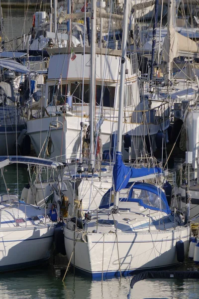 Italien Sizilien Mittelmeer Marina Ragusa Provinz Ragusa Luxusyachten Hafen — Stockfoto
