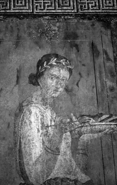 意大利 罗马人原始壁画在罗马人的房子 公元79年 电影Scan — 图库照片