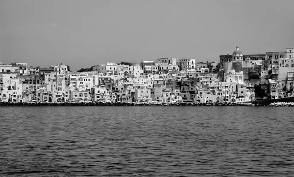 Włochy Kampania Wyspa Procida Neapol Widok Wyspy Morzu Skanowania Filmu — Zdjęcie stockowe