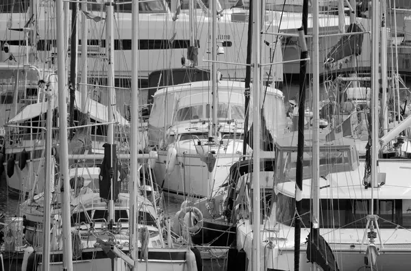 Italy Sicily Mediterranean Sea Marina Ragusa Ragusa Province Sailing Boats — Stock Photo, Image