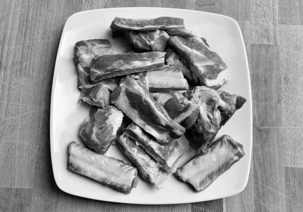 Fehér Étel Főtt Sertés Tarja — Stock Fotó