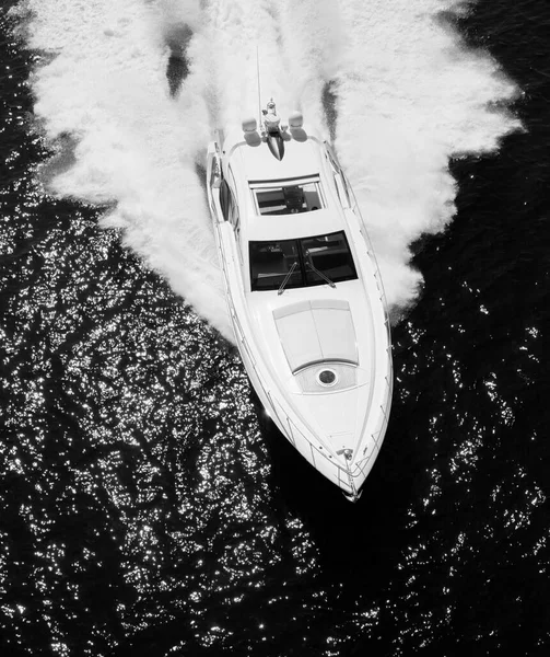 Italy Panarea Island Tirrenian Sea Aerial View Luxury Yacht — стоковое фото