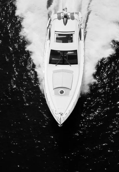 Italien Panarea Island Tirrenska Havet Antenn Utsikt Över Lyx Yacht — Stockfoto