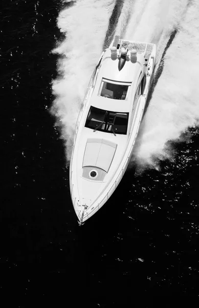 Italië Panarea Island Tirrenische Zee Luchtfoto Van Luxe Jacht — Stockfoto