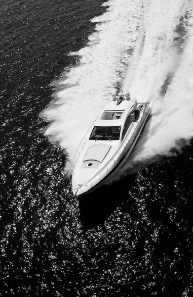 Italien Panarea Island Tirrenska Havet Antenn Utsikt Över Lyx Yacht — Stockfoto
