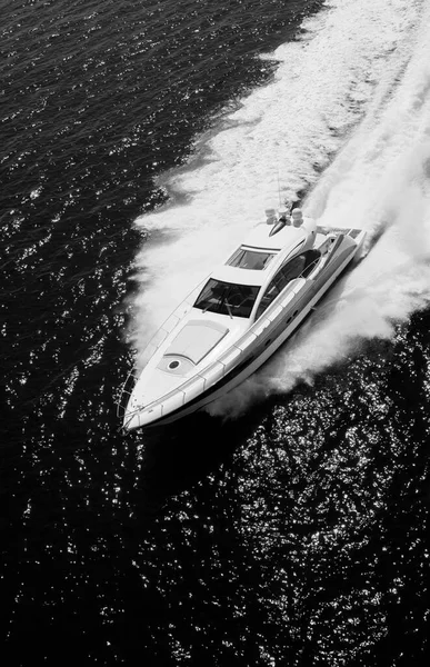 Italy Panarea Island Tirrenian Sea Air View Luxury Yacht — стокове фото