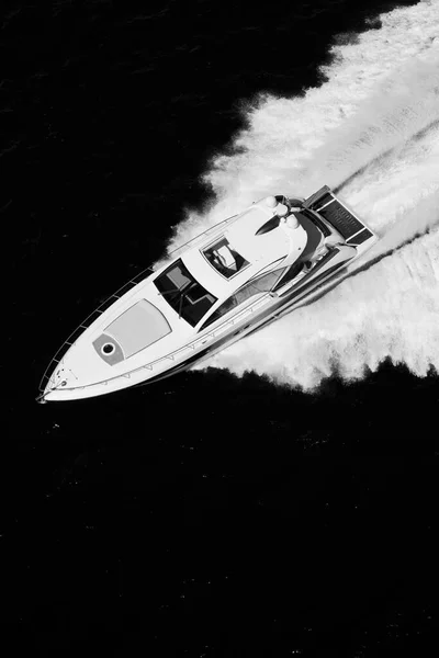 Włochy Wyspa Panarea Morze Tyrreńskie Widok Lotu Ptaka Luksusowy Jacht — Zdjęcie stockowe