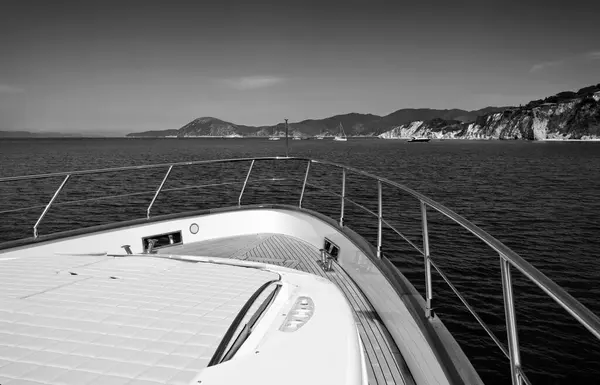 Італія Тоскана Острів Ельба Вид Берегову Лінію Розкішної Яхти Azimut — стокове фото