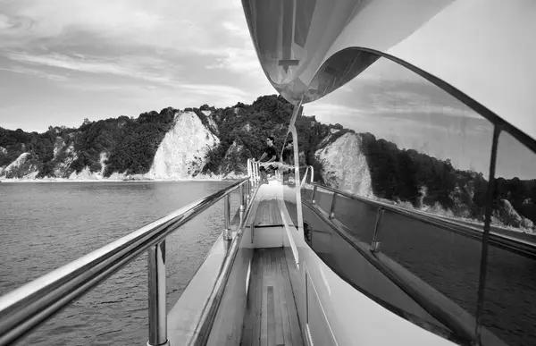 Olaszország Toszkána Elba Sziget Luxus Jacht Azimut Járdán — Stock Fotó