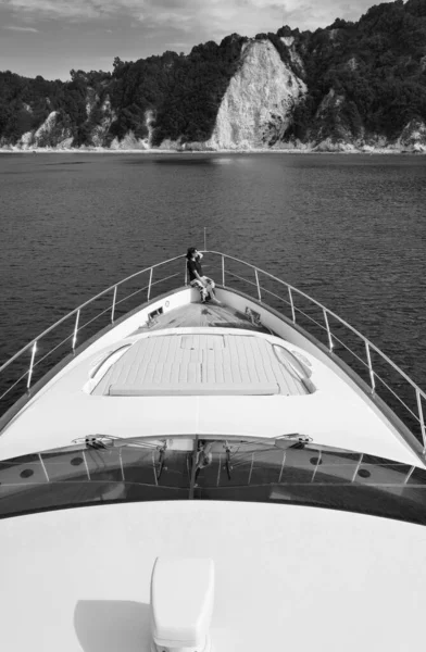意大利 托斯卡纳 厄尔巴岛岛屿 从豪华游艇 Azimut 海岸线的视图 — 图库照片