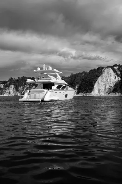 Italie Toscane Île Elbe Vue Sur Côte Yacht Luxe Azimut — Photo