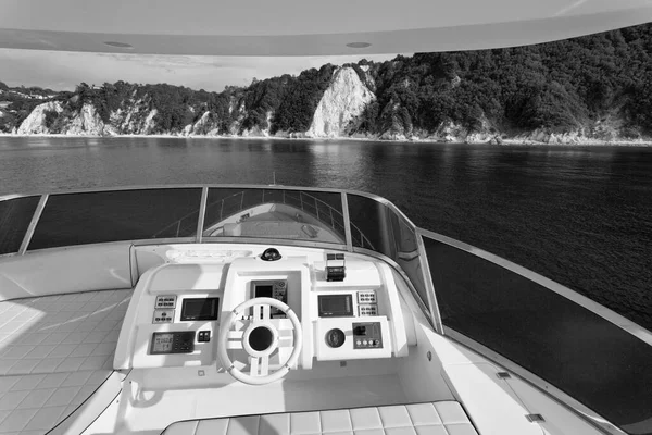 Italie Toscane Île Elbe Yacht Luxe Azimut Console Conduite Sur — Photo