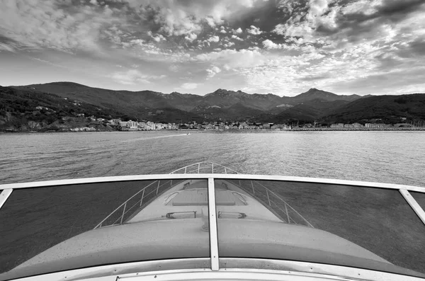 Italia Toscana Isla Elba Vista Costa Ciudad Marciana Marina Desde — Foto de Stock