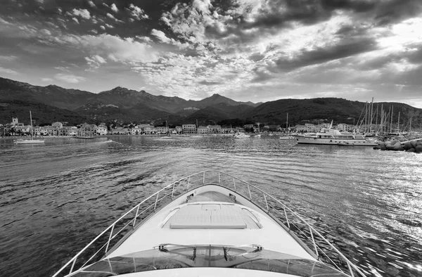 Ιταλία Τοσκάνη Elba Island Θέα Της Ακτής Και Marciana Marina — Φωτογραφία Αρχείου