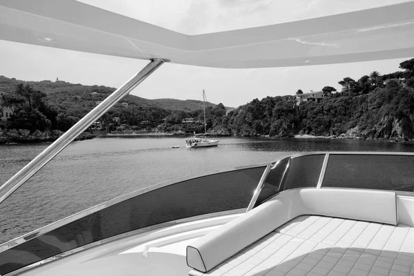 Olaszország Toszkána Elba Sziget Kilátás Tengerpartra Egy Luxus Jachtról Azimut — Stock Fotó