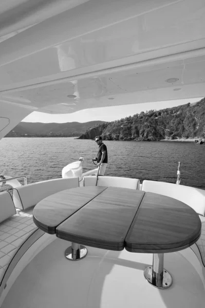 Olaszország Toszkána Elba Sziget Luxus Jacht Azimut Flybridge — Stock Fotó