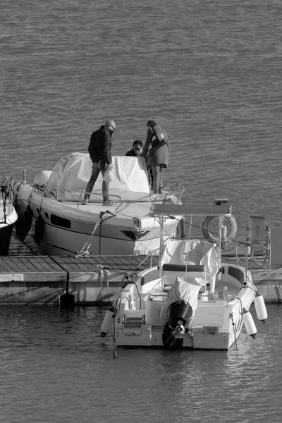 Italien Sizilien Mittelmeer Marina Ragusa Provinz Ragusa März 2023 Menschen — Stockfoto