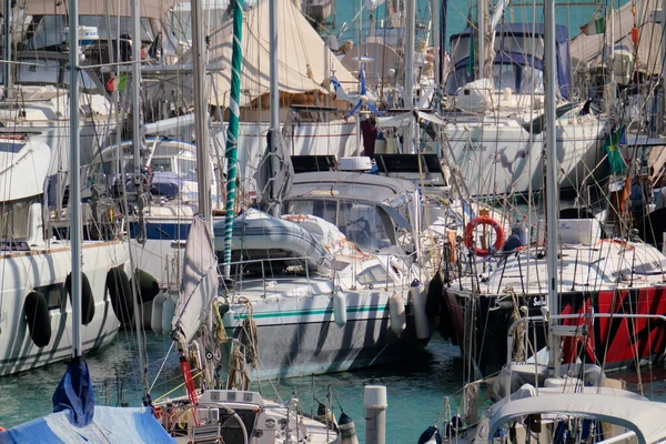 Italy Sicily Mediterranean Sea Marina Ragusa Ragusa Province Luxury Yachts — Stock Photo, Image