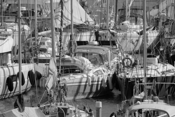 Ιταλία Σικελία Μεσόγειος Θάλασσα Marina Ragusa Επαρχία Ragusa Πολυτελή Σκάφη — Φωτογραφία Αρχείου